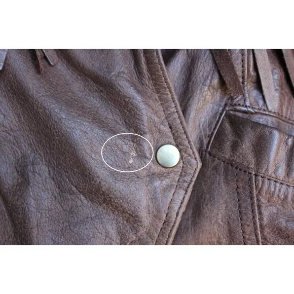 Vintage 1980s Over-the-Top Fringe Leather Bomber Jacket from Aubergine Med - Picture 13 of 15